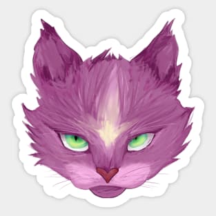 Coolest Purple Cat Sticker